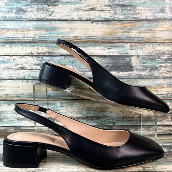 Charles By Charles David Shoes - Charles David Slingback Pumps Womens 9M Black Faux Leather Dress Formal Shoes